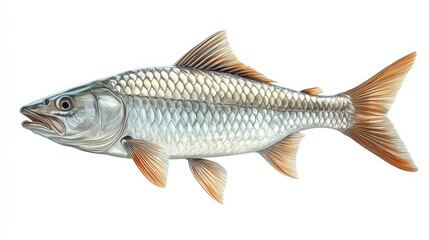 Obraz premium Tarpon clipart, element, 3D illustration, realistic, isolated on white background
