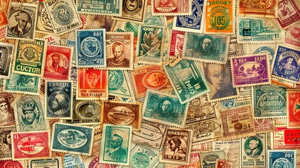 vintage stamp pattern wallpaper