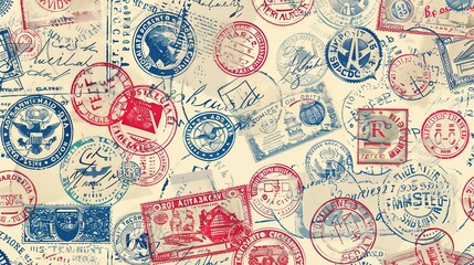 Obraz premium vintage stamp pattern wallpaper