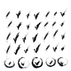 Sketched Check Marks, Tick Symbols, Checkmark Signs