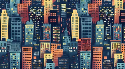 Cityscape pattern wallpaper