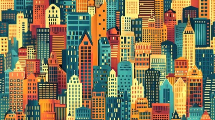 Cityscape pattern wallpaper