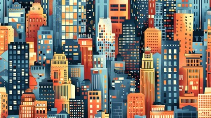 Cityscape pattern wallpaper