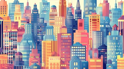 Cityscape pattern wallpaper