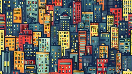 Cityscape pattern wallpaper
