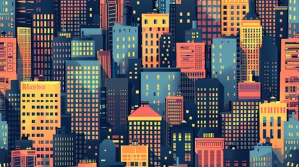 Obraz premium Cityscape pattern wallpaper