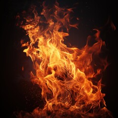 Fototapeta premium Fiery orange flames dance