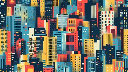 Obraz premium Cityscape pattern wallpaper
