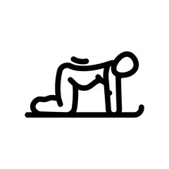 cat cow stretch pregnant fitness line icon vector. cat cow stretch pregnant fitness sign. isolated contour symbol black illustration