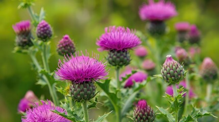 Obraz premium Common names of Silybum marianum include milk thistle Marian thistle and Saint Mary s