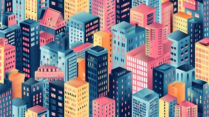 Cityscape pattern wallpaper