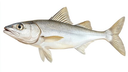 Bluefish clipart, element, 3D illustration, realistic, isolated on white background