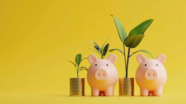 Concept of earning interest on savings accounts and managing financial investments