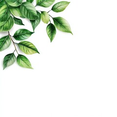 A lush, green leaf arrangement with vibrant hues, perfect for nature-themed designs and eco-friendly concepts.