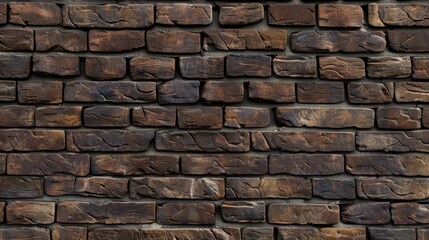 Obraz premium Construction of a brick wall in brown color