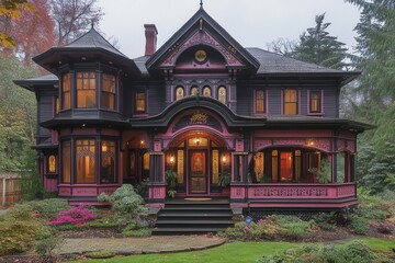lovingly restored victorianera home exterior with intricate gingerbread trim wraparound porch and vibrant garden