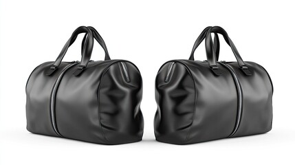 Naklejka premium This versatile blue travel bag is designed for both men and women. Featuring convenient zippers, it displays elegant front and side views, ideal for personal care and cosmetics