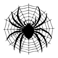 Obraz premium Halloween. Black and white drawing. Logo design for use in graphics. Spider