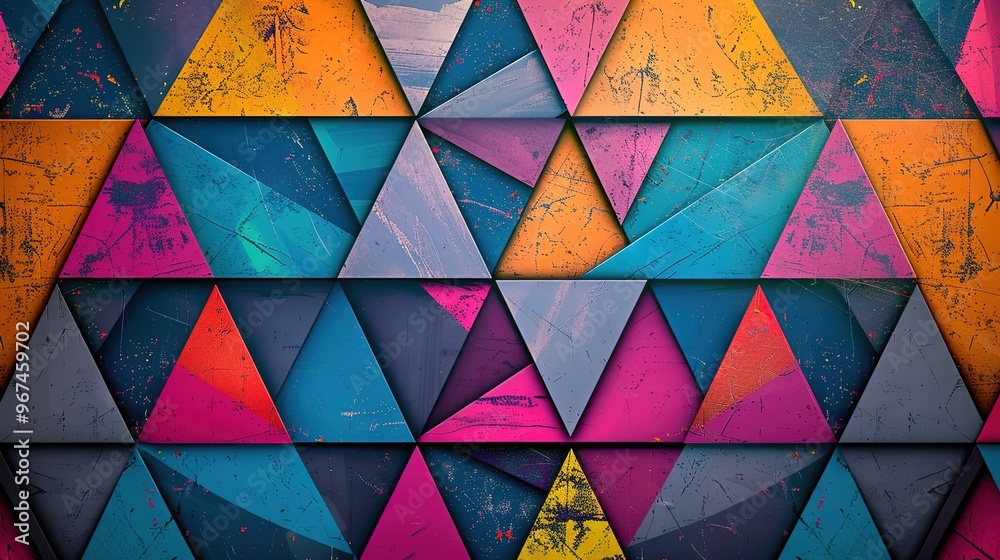 Canvas Prints colourful triangle wallpaper