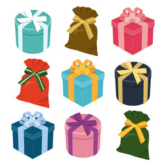 Set of 9 gift boxes