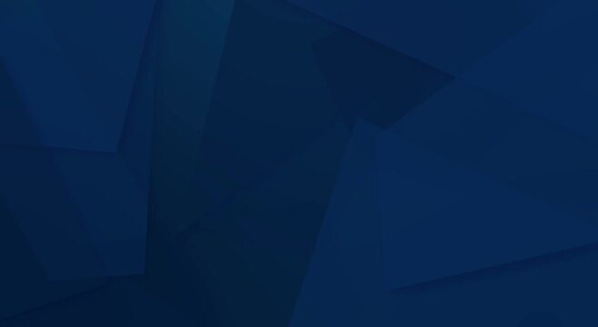 Abstract blue background with triangles. Dark blue of looping animated geometric shapes. Calm, monochrome, light animated background. Corporate concept. Modern background loop animation. 