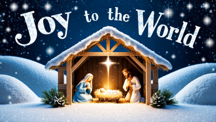 Joy to the World: The Sacred Nativity of Baby Jesus on a Snow-Covered Christmas Eve