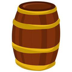 Wooden barrel cartoon.