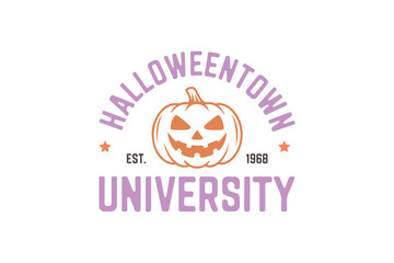 Halloweentown university, Retro Halloween Funny quote Typography T shirt Design