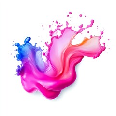 Vibrant splash of color in blue and pink, showcasing creative fluid motion and artistic expression for design projects.