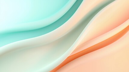 Fototapeta premium Smooth gradient background, soft teal transitioning into light peach, 3D illustration