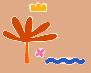 Nature abstract simple shapes copy space