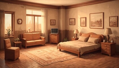 Photo interior modern design room 3d illustration;