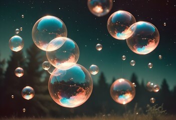 Bubbles floating on a black background with the words bubbles on the bottom