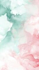 Fototapeta premium Delicate hues of green and pink blend softly in a melting pattern resembling abstract watercolor art