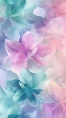 Obraz premium The pattern features soft pastel-colored flowers blending seamlessly, creating a tranquil and ethereal background perfect for creative uses