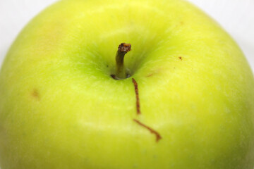 green apple on white. apple details. green apple. green natural food. green fruit details.