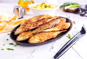 Fish fried with lemon and aroma spice