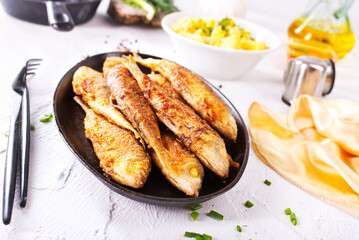 Fish fried with lemon and aroma spice