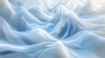Obraz premium Light-Infused Soft Fabric-Like Waves with Blue Gradient Flow