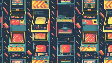 Retro arcade pattern wallpaper