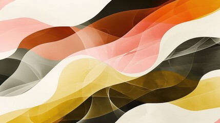 Obraz premium Abstract waves in warm colors create a dynamic and fluid design.
