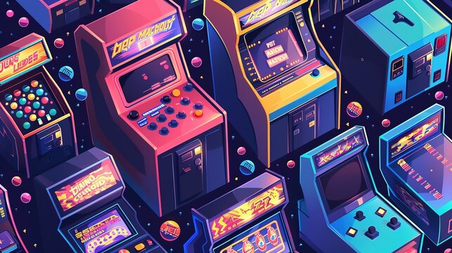 Retro arcade pattern wallpaper
