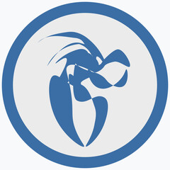 Round icon of a noble bird of prey. Vector image of a bird sanctuary.
