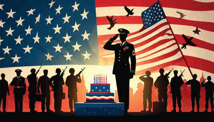 Veterans day poster. Veteran's day illustration with american flag, 11th November, Vector illustration