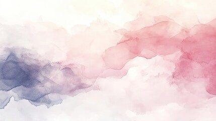 Naklejka premium A soft and dreamy watercolor abstract background with gentle swirls of pink and blue hues, perfect for artistic designs.