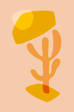 Colorful cactus abstract illustration