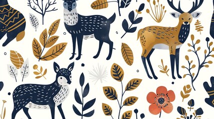 Obraz premium Flower natural pattern wallpaper