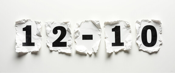 Crumpled Paper Numbers 12-10