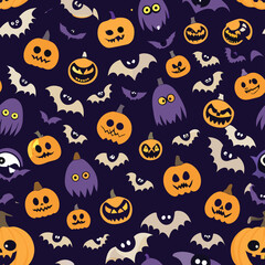 Halloween Seamless Pattern Vector Design