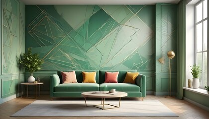 Photo interior modern design room 3d illustration;